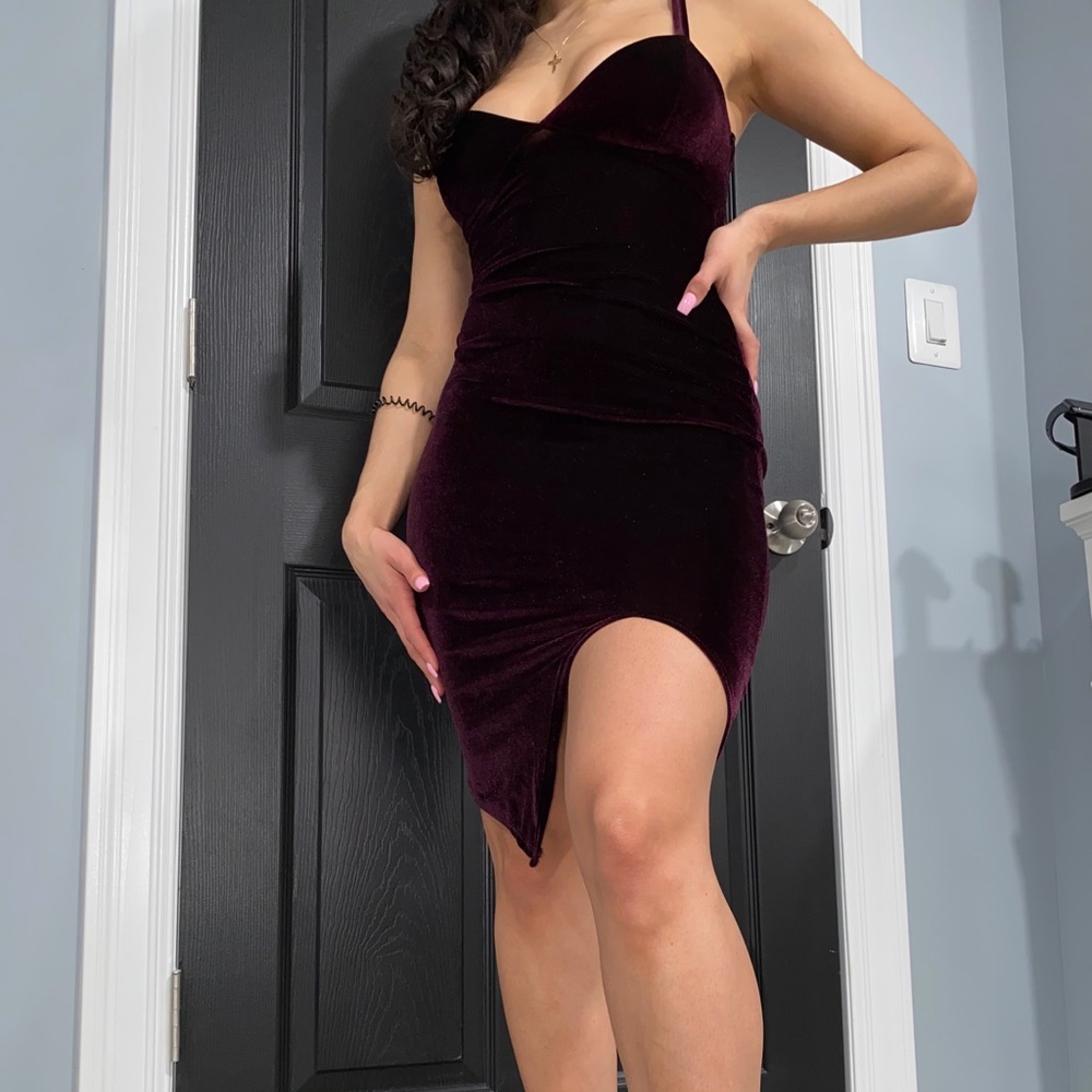 Purple Asymmetrical Dress